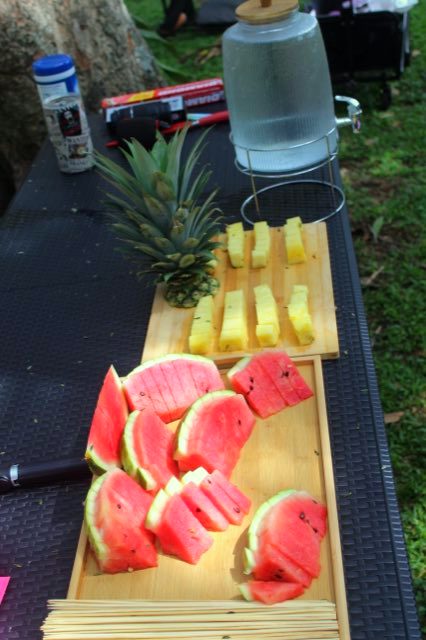 La mesa de fruta del club